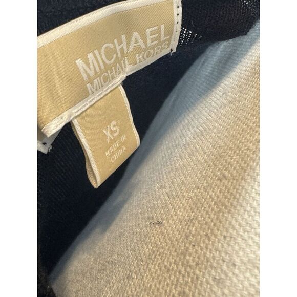 Michael Kors Black Sequined 100% Merino Wool Tank Top Sz XS Summer Sparkle - Picture 4 of 5